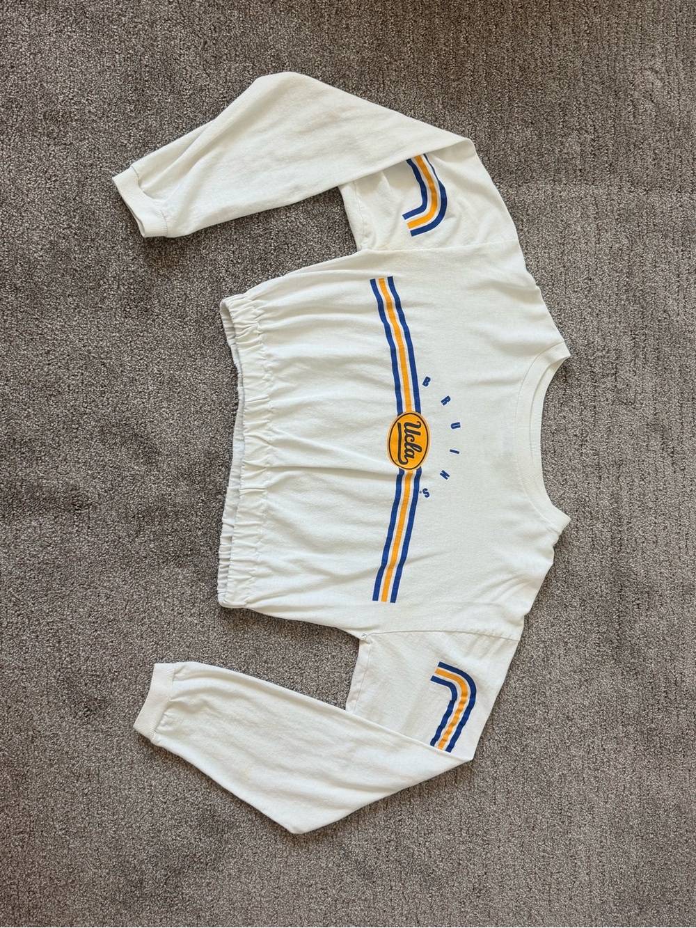 Vintage Adidas UCLA White Cropped Long Sleeve